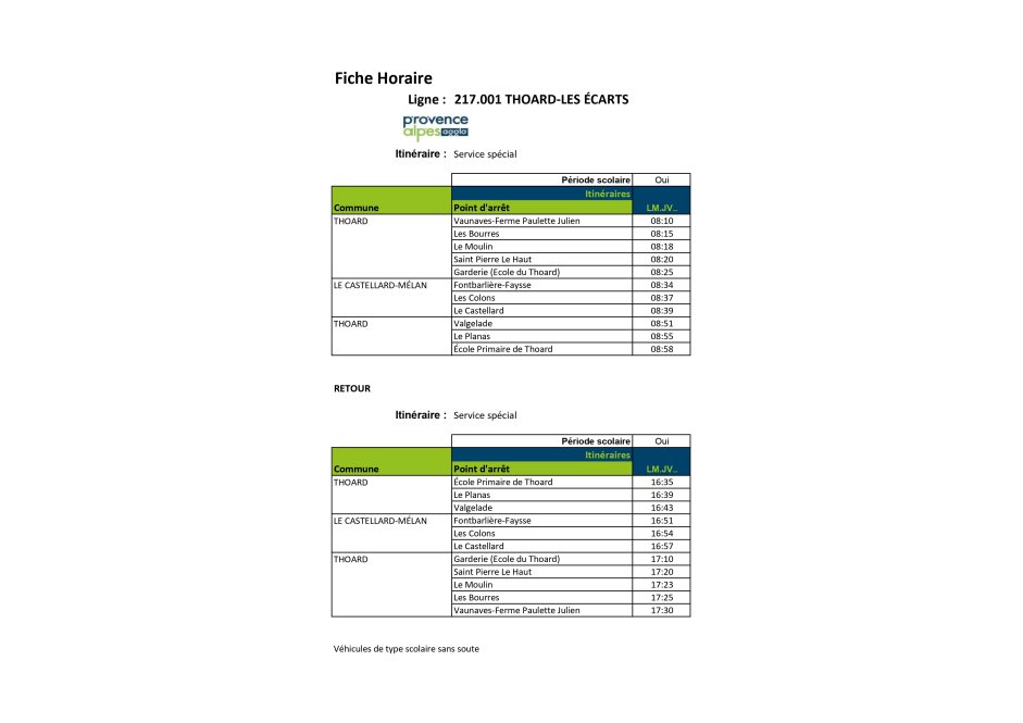 Fiche horaires PROVENCE ALPES AGGLO L217.001
