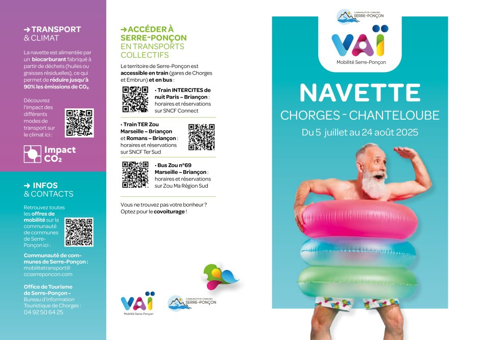 Horaires Navette Chorges - Chanteloube été 2025