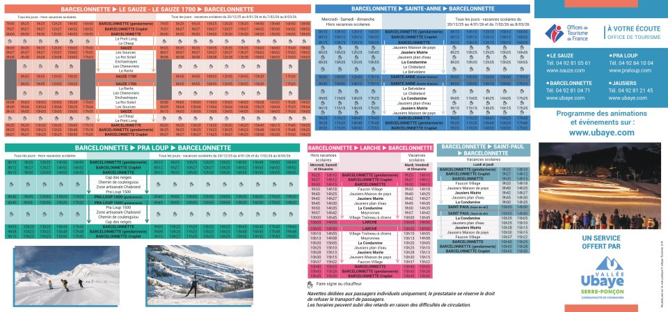 Dépliant Navettes Ubaye Hiver 2025-2026 page 2